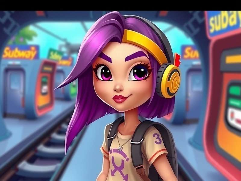 Subway Surfers Purple Hair Girl Character