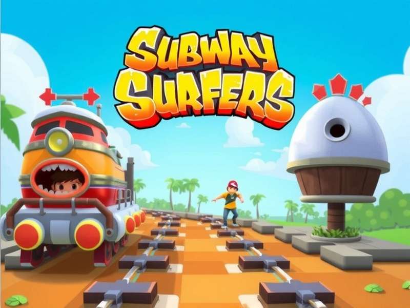 Subway Surfers gameplay screenshot showing characters running on subway tracks