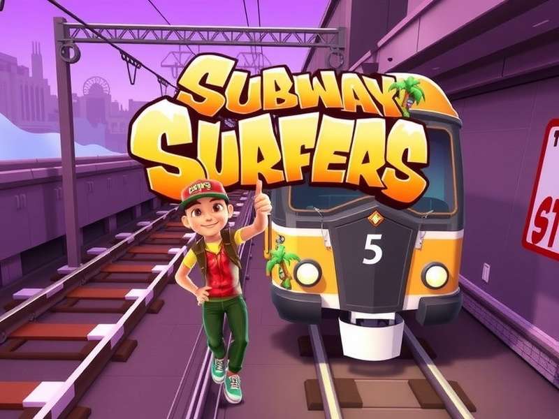 Subway Surfers gameplay screenshot showing characters running on subway tracks