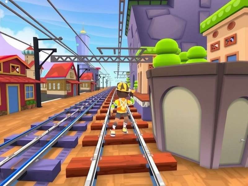 Subway Surfers gameplay scene with vibrant graphics