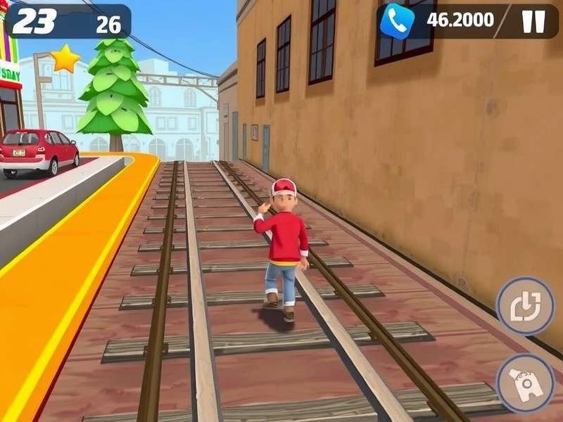 Subway Surfers gameplay scene showing characters running on subway tracks