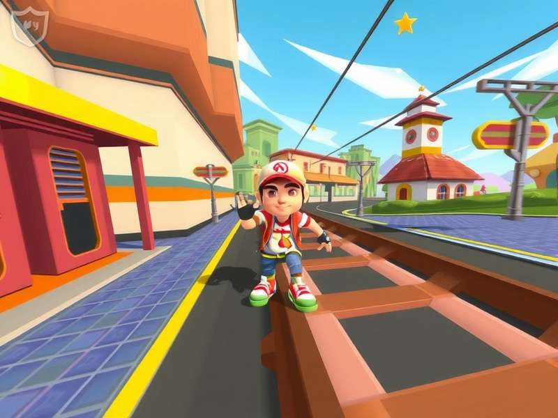 Subway Surfers gameplay collage showing multiple characters running across different world locations