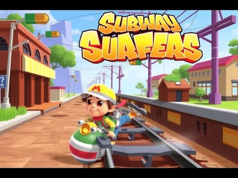 Subway Surfers gameplay screenshot showing characters running on subway tracks