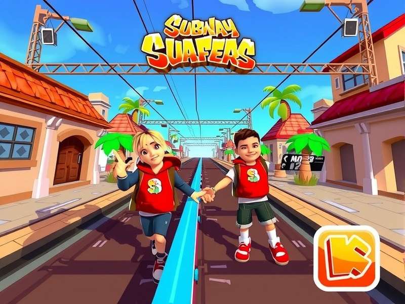 Subway Surfers gameplay screenshot showing characters running on subway tracks