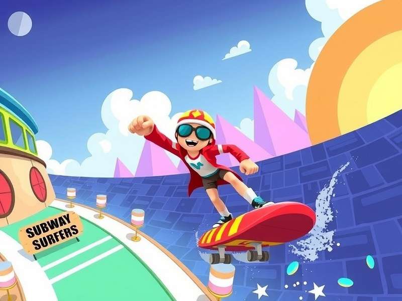 Advanced Subway Surfers gameplay showing optimal path