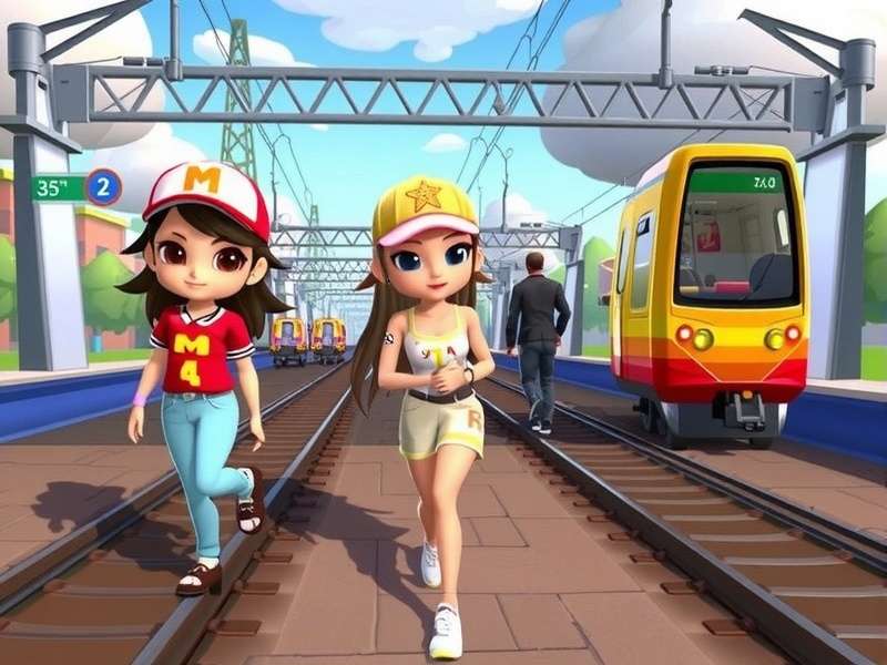 Subway Surfers female characters Tricky, Fresh, and Zoe in action