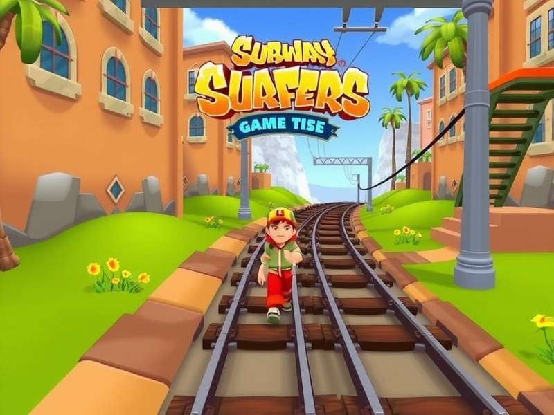 Subway Surfers gameplay scene showing character grinding on a train