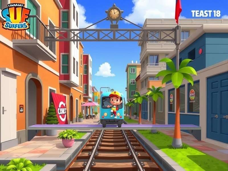 Subway Surfers Havana vibrant street scene with colorful buildings and trains