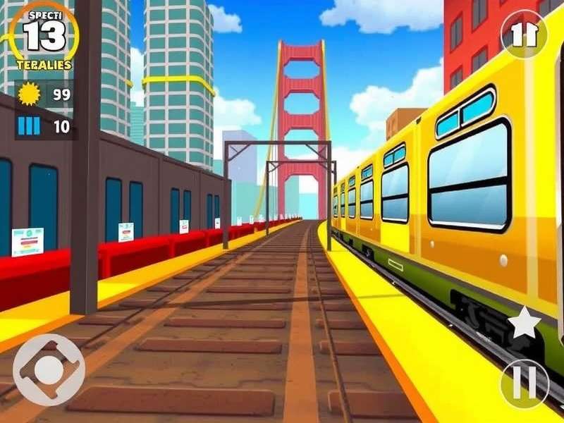 Detailed layout of Subway Surfers San Francisco map showing key obstacles and coin locations