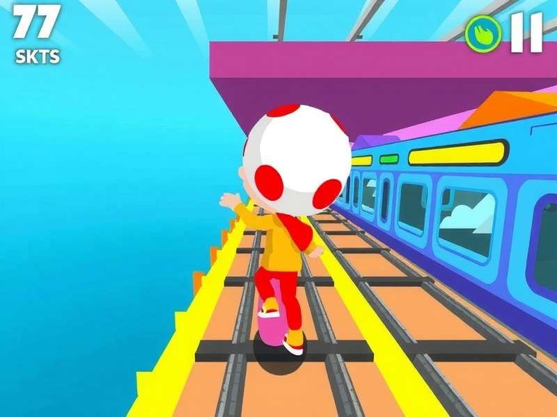 Subway Surfers Main Characters Running on Vibrant Tracks