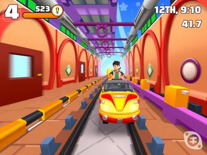 Subway Surfers gameplay screenshot showing characters running on subway tracks