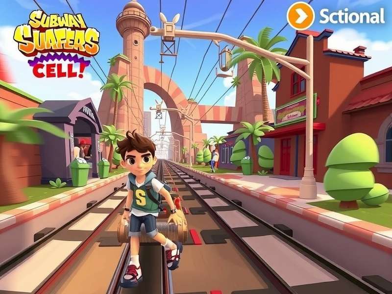 Subway Surfers gameplay action scene showing characters running on subway tracks