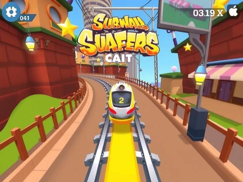 Subway Surfers gameplay screenshot showing characters running on tracks