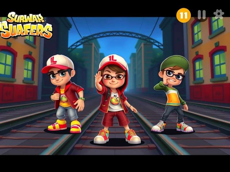 Subway Surfers Characters full roster collage showing Jake, Tricky, Fresh, Spike, and other popular characters