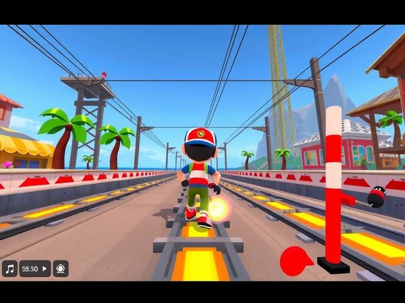Subway Surfers Music collage showing city themes and sound waves