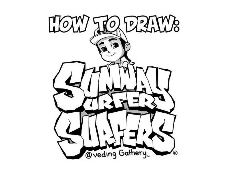 Subway Surfers logo drawing step by step tutorial for Indian artists