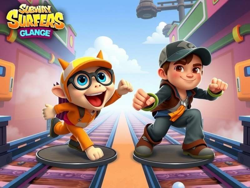 Subway Surfers Characters Jake and Tricky running through the subway