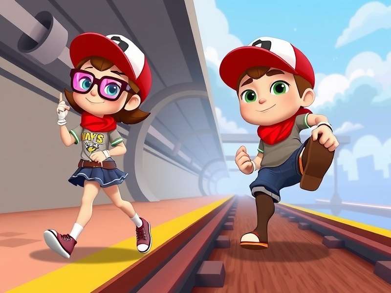 Subway Surfers Girl And Boy characters lineup — Jake, Fresh, Yutani and Fiona dashing through Indian-inspired subway